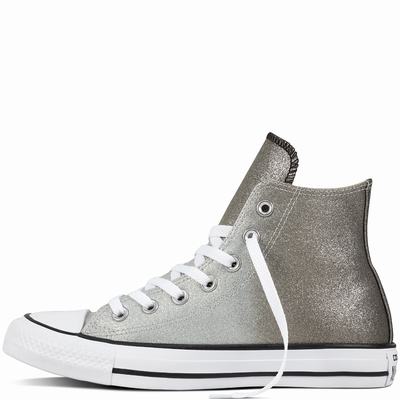 Converse Chuck Taylor All Star Ombre Metallic High Tops Mens - Grey/Black/White Shoes (910OKBLC)